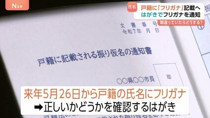 戸籍に「フリガナ」記載へ　はがきでフリガナを通知　届いたらどうする？間違っていたら？　改正戸籍法きょう施行